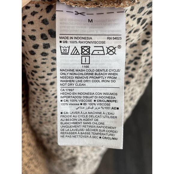 Old Navy Women's Boho Tiered Maxi Dress Sz M Long Sleeve Animal Print Flowy - Picture 13 of 16